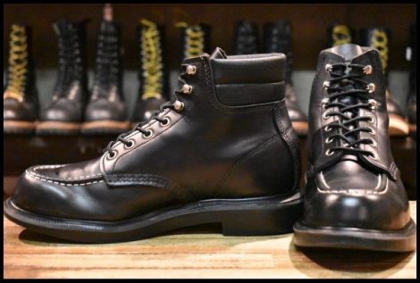 【8E 良品 23年】レッドウィング 8133 スーパーソール 黒 ブラッククローム モックトゥ 編み上げ ブーツ redwing HOPESMORE