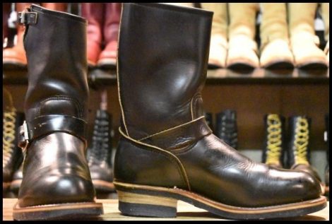 【7.5D 良品 PT91刺繍 98年】レッドウィング 2268 エンジニア 黒 ブラッククローム スチールトゥ プルオン ブーツ redwing HOPESMORE