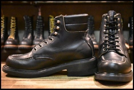 【7D 良品 羽タグ】レッドウィング 8133 スーパーソール 黒 ブラッククローム モックトゥ レースアップ ブーツ redwing HOPESMORE