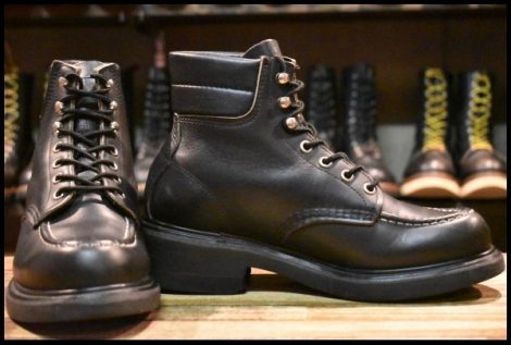 【7D 良品 羽タグ】レッドウィング 8133 スーパーソール 黒 ブラッククローム モックトゥ レースアップ ブーツ redwing HOPESMORE