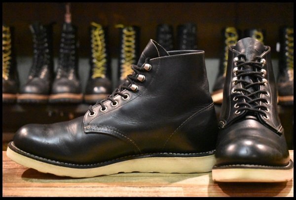【8.5D 良品 12年】レッドウィング 8165 アイリッシュセッター 黒 ブラッククローム プレーントゥ 編み上げ ブーツ redwing HOPESMORE