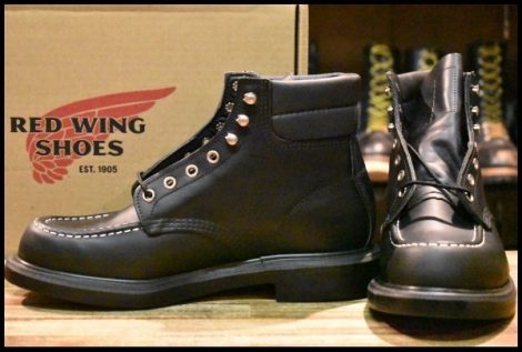 【8.5E 箱付 未使用 15年】レッドウィング 8133 スーパーソール 黒 ブラッククローム モックトゥ レースアップ ブーツ redwing HOPESMORE