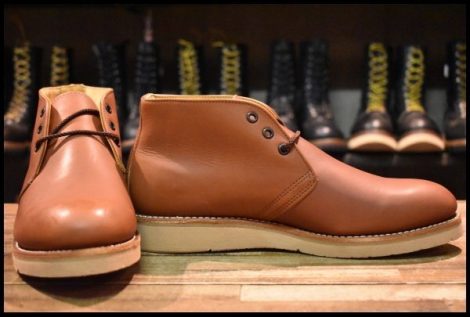 【9.5D 未使用 13年】レッドウィング 595 チャッカ 茶 ブラウン ビブラム 短靴 レースアップ 編み上げ ブーツ redwing HOPESMORE