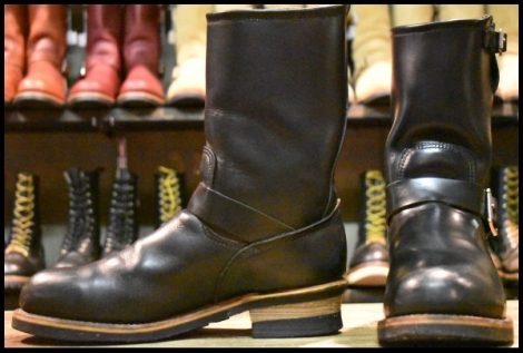 【9D 良品 06年】レッドウィング 2268 エンジニア ブラッククローム 黒 スチールトゥ プルオン ブーツ redwing HOPESMORE