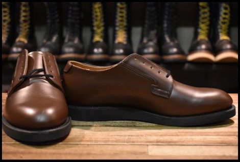 【7D 未使用 14年】レッドウィング 9101 ポストマン シューズ 茶 ブラウン オックスフォード 短靴 編み上げ ブーツ redwing HOPESMORE