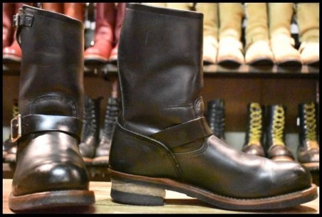 【9.5D 良品 09年】レッドウィング 2268 エンジニア 黒 ブラッククローム スチールトゥ プルオン ブーツ redwing HOPESMORE