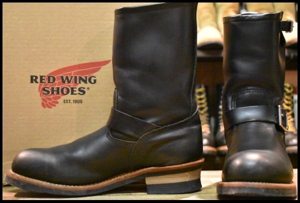 【10D 箱付 良品 11年】レッドウィング 2268 エンジニア 黒 ブラッククローム スチールトゥ プルオン ブーツ redwing HOPESMORE