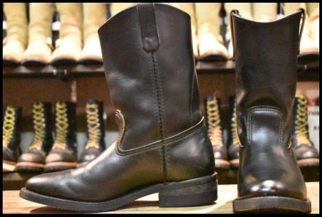 【8E 良品 旧羽タグ 95年】レッドウィング 8155 ペコス 黒 ブラッククローム プルオン ブーツ redwing pecos HOPESMORE