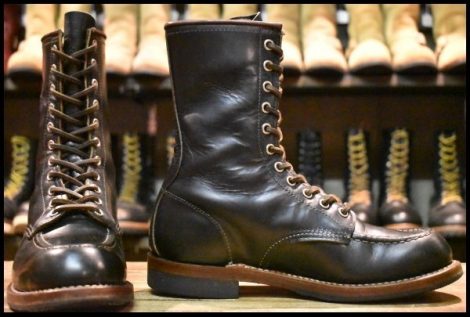 【7E 良品 110周年限定】レッドウィング 2015 ハンツマン 黒 ブラック クローンダイク 茶芯 編み上げブーツ redwing HOPESMORE