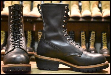 【8.5D 箱付 良品 08年】レッドウィング 2218 ロガー 黒 ブラッククローム スチールトゥ 編み上げ ビブラム ブーツ redwing HOPESMORE