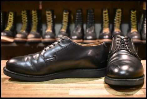 【9.5D 良品 18年】レッドウィング 101 ポストマン シューズ 黒 ブラック シャパラル ローカット 短靴 編み上げ ブーツ redwing HOPESMORE