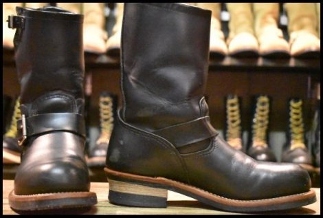 【7D 箱付 良品 10年】レッドウィング 2268 エンジニア 黒 ブラッククローム プルオン ブーツ スチールトゥ redwing HOPESMORE