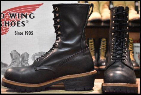 【8.5D 箱付 良品 08年】レッドウィング 2218 ロガー 黒 ブラッククローム スチールトゥ 編み上げ ビブラム ブーツ redwing HOPESMORE