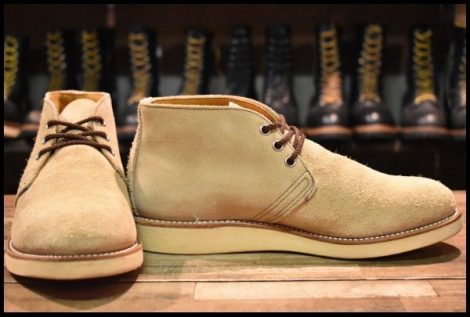 【7.5D 箱付 良品 羽タグ 00年】レッドウィング 8895 スエード チャッカ タン ラフアウト 短靴 ベージュ ブーツ redwing HOPESMORE