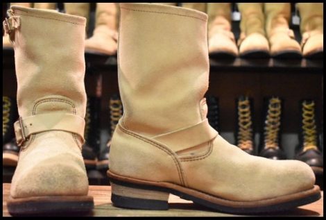 【8.5D 良品 09年】レッドウィング 8268 スエード エンジニア ホーソーンアビレーンラフアウト ベージュ ブーツ redwing HOPESMORE