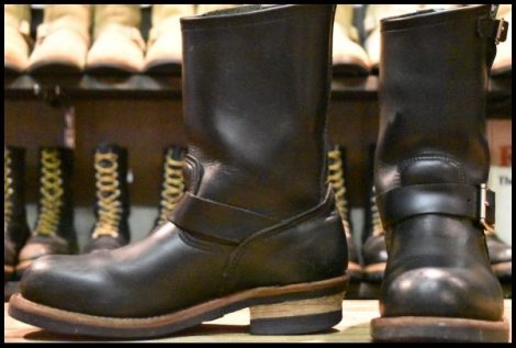【7.5D 良品 17年】レッドウィング 2268 エンジニア 黒 ブラッククローム スチールトゥ プルオン ブーツ redwing HOPESMORE