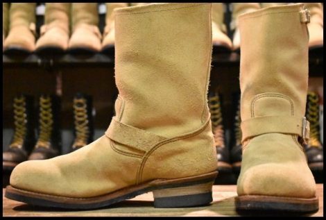 【10EE 良品 15年】レッドウィング 8268 スエード エンジニア ホーソーンアビレーンラフアウト ベージュ ブーツ redwing HOPESMORE