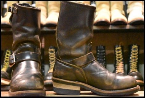 【5D 良品 PT91プリント 94年】レッドウィング 2268 エンジニア ブラッククローム スチールトゥ プルオン ブーツ redwing HOPESMORE