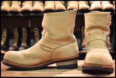 【9.5D 良品 10年】レッドウィング 2965 ショート スエードエンジニア ホーソーンアビレーンラフアウト スチール ブーツ redwing HOPESMORE