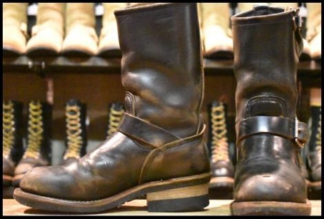 【5D 良品 PT91プリント 94年】レッドウィング 2268 エンジニア ブラッククローム スチールトゥ プルオン ブーツ redwing HOPESMORE