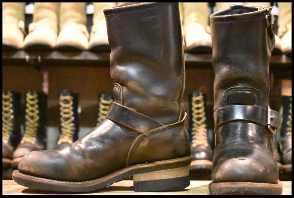 【5D 良品 PT91プリント 94年】レッドウィング 2268 エンジニア ブラッククローム スチールトゥ プルオン ブーツ redwing HOPESMORE