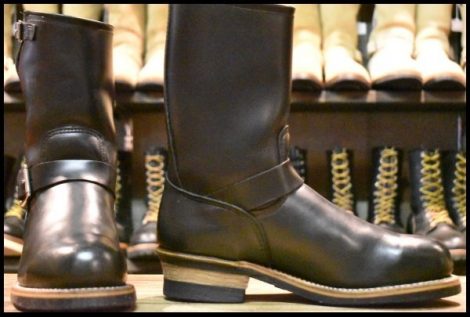 【8D 箱付 良品 PT99プリント 旧シルエット 05年】レッドウィング 2268 エンジニア 黒 ブラック スチールトゥ ブーツ redwing HOPESMORE