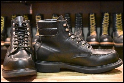 【8D 良品 羽タグ】レッドウィング 8133 スーパーソール 黒 ブラッククローム モックトゥ レースアップ ブーツ redwing HOPESMORE