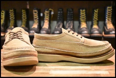 【8E 良品】RUSSELL MOCCASIN ラッセルモカシン フィッシングオックスフォード ララミースエード ダブルモカシン ブーツ HOPESMORE