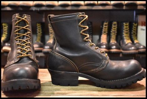 【9.5C 良品 旧ロゴ 96年】WESCO ウエスコ ジョブマスター ブラック 黒 ビブラム100シングル 編み上げ ブーツ HOPESMORE