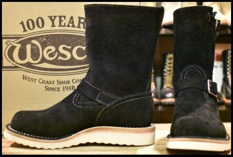 【9E 未使用 18年】WESCO ウエスコ カスタムボス ブラックラフアウト 黒 9インチハイト ビブラム1010シングル ブーツ BOSS HOPESMORE