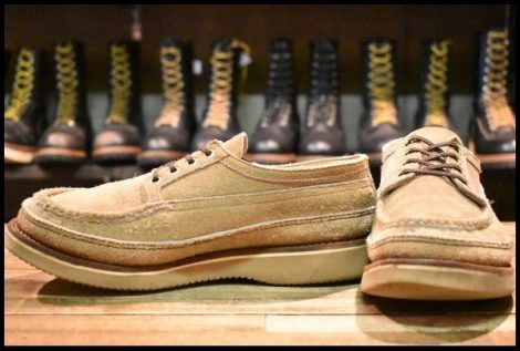 【8E 良品】RUSSELL MOCCASIN ラッセルモカシン フィッシングオックスフォード ララミースエード ダブルモカシン ブーツ HOPESMORE
