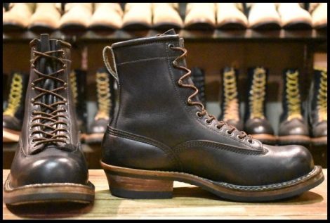 【8.5E 良品】WHITE’S ホワイツ スモークジャンパーLTT ブラック ビブラム430シングル 7インチハイト レースアップ ブーツ HOPESMORE