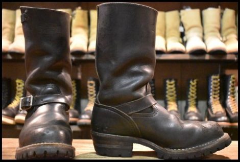 【8.5E 中古 01年】WESCO ウエスコ ボス ブラック 黒 ビブラム100シングル 11インチハイト ローラーバックル ブーツ HOPESMORE