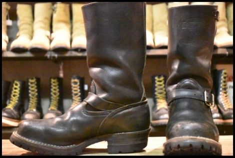 【8.5E 中古 01年】WESCO ウエスコ ボス ブラック 黒 ビブラム100シングル 11インチハイト ローラーバックル ブーツ HOPESMORE