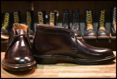 【7.5E 箱付 未使用】ALDEN オールデン 1339 チャッカ バーガンディ コードバン シューズ 短靴 編み上げ ブーツ HOPESMORE