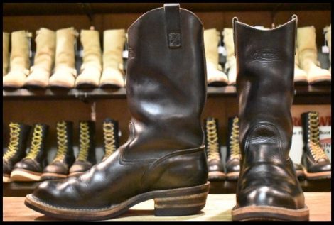 【8.5E 中古 00年】WESCO ウエスコ ウエスタンボス 黒 ブラック モリソン ビブラム430 ブーツ ビンテージ BOSS HOPESMORE