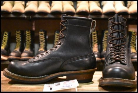 【8.5E 良品】WHITE’S ホワイツ スモークジャンパーLTT ブラック ビブラム430シングル 7インチハイト レースアップ ブーツ HOPESMORE