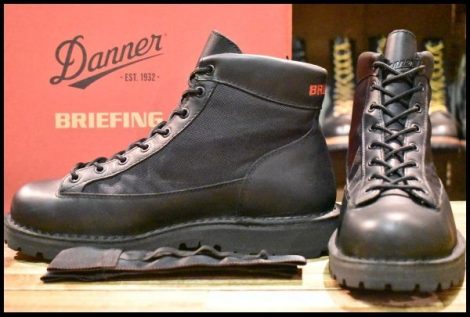 【9 箱付 美品 BRIEFING】Danner ダナーフィールド D121443 ブラック 黒 ゴアテックス ブリーフィング ダナーライト ブーツ HOPESMORE