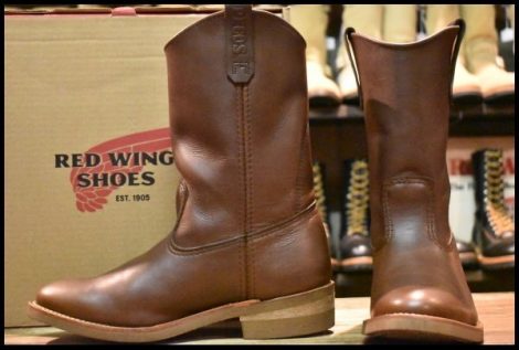 【8.5E 箱付 美品 24年】レッドウィング 1155 ペコス 茶 ブラウン ベルバリタン ロング プルオン ブーツ redwing pecos HOPESMORE
