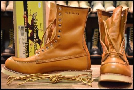 【10D 箱付 未使用 12年】レッドウィング 9877 ゴールドラセット ロング アイリッシュセッター モックトゥ ブーツ redwing HOPESMORE