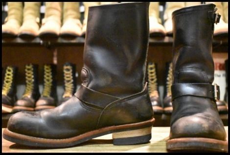 【9.5D 中古 11年】レッドウィング 2268 エンジニア 黒 ブラッククローム プルオン スチールトゥ ブーツ redwing HOPESMORE