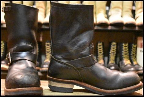 【9.5D 中古 11年】レッドウィング 2268 エンジニア 黒 ブラッククローム プルオン スチールトゥ ブーツ redwing HOPESMORE