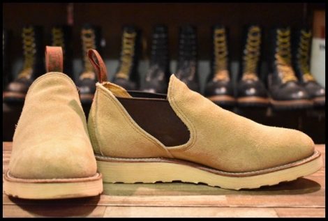 【7E 良品 90’S】レッドウィング 8148 スエード サイドゴア タン ラフアウト ローカット 短靴 ベージュ ブーツ redwing HOPESMORE
