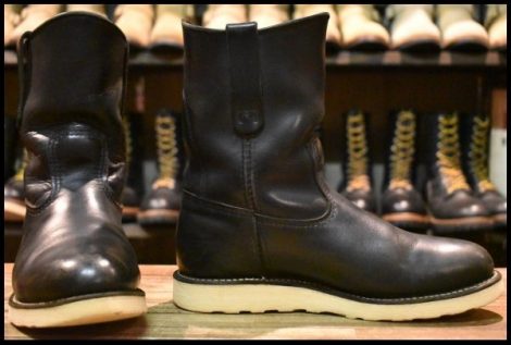 【7E 良品 05年】レッドウィング 8169 ペコス 黒 ブラッククローム プルオン クッションソール ブーツ redwing pecos HOPESMORE