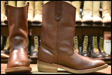 【8.5E 箱付 美品 24年】レッドウィング 1155 ペコス 茶 ブラウン ベルバリタン ロング プルオン ブーツ redwing pecos HOPESMORE