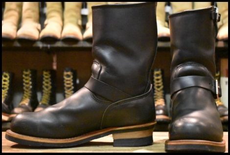【9.5D 良品 PT99プリント 旧シルエット 05年】レッドウィング 2268 エンジニア 黒 ブラッククローム ブーツ redwing HOPESMORE
