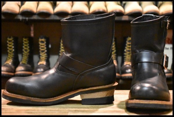 【7.5D 良品 07年】レッドウィング 2976 ショート エンジニア 黒 ブラック クローム スチールトゥ ブーツ redwing HOPESMORE