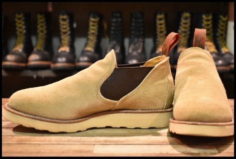 【7E 良品 90’S】レッドウィング 8148 スエード サイドゴア タン ラフアウト ローカット 短靴 ベージュ ブーツ redwing HOPESMORE