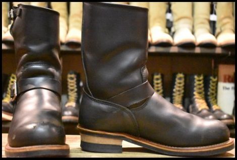 【9.5D 良品 PT99プリント 旧シルエット 05年】レッドウィング 2268 エンジニア 黒 ブラッククローム ブーツ redwing HOPESMORE