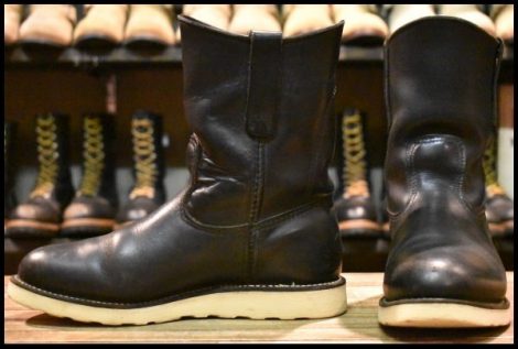 【7E 良品 05年】レッドウィング 8169 ペコス 黒 ブラッククローム プルオン クッションソール ブーツ redwing pecos HOPESMORE